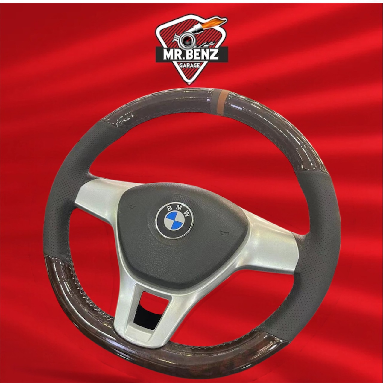 Leather Steering Wheel Cover with Stitching