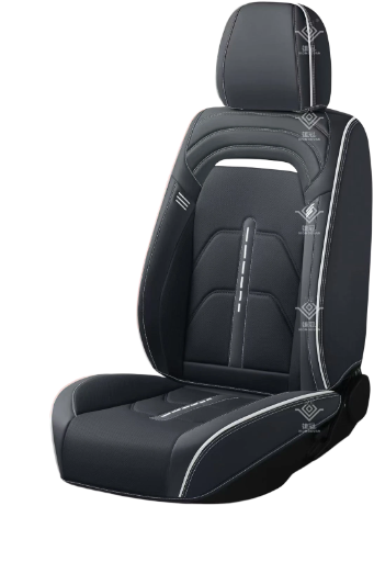 White-Stitched Premium Leather Seat Cover