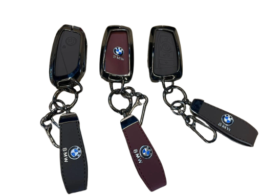 BMW Luxury Leather Metal Key Fob Cover